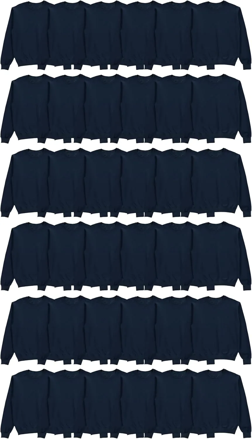 BILLIONHATS 36 Pack Mens Adult Crewneck Fleece Lined Pullover Sweatshirt Bulk, Men Sweatshirts, Homeless Shelter Donation