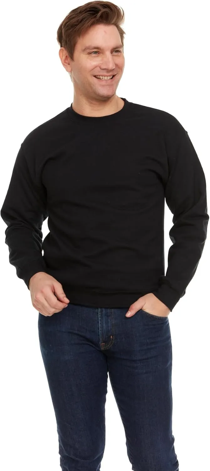 BILLIONHATS 36 Pack Mens Adult Crewneck Fleece Lined Pullover Sweatshirt Bulk, Men Sweatshirts, Homeless Shelter Donation