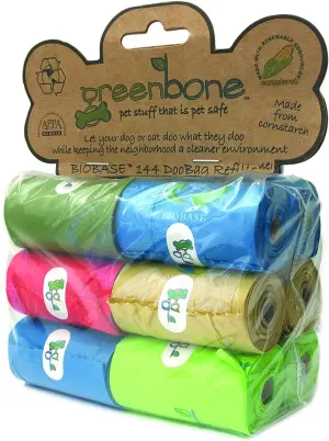 BioBase Pet Poop Bags - 12 Rolls, 144 Bags - 13 Inch x 9 Inch