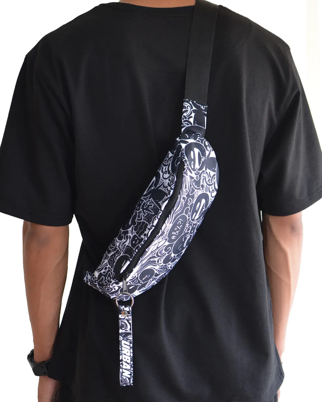 Black Anime Fanny Pack