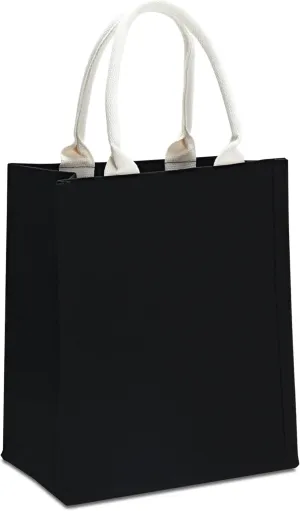 Black Canvas Tote Bags - 12"x6"x10" for Work, Travel, Crafts, Beach
