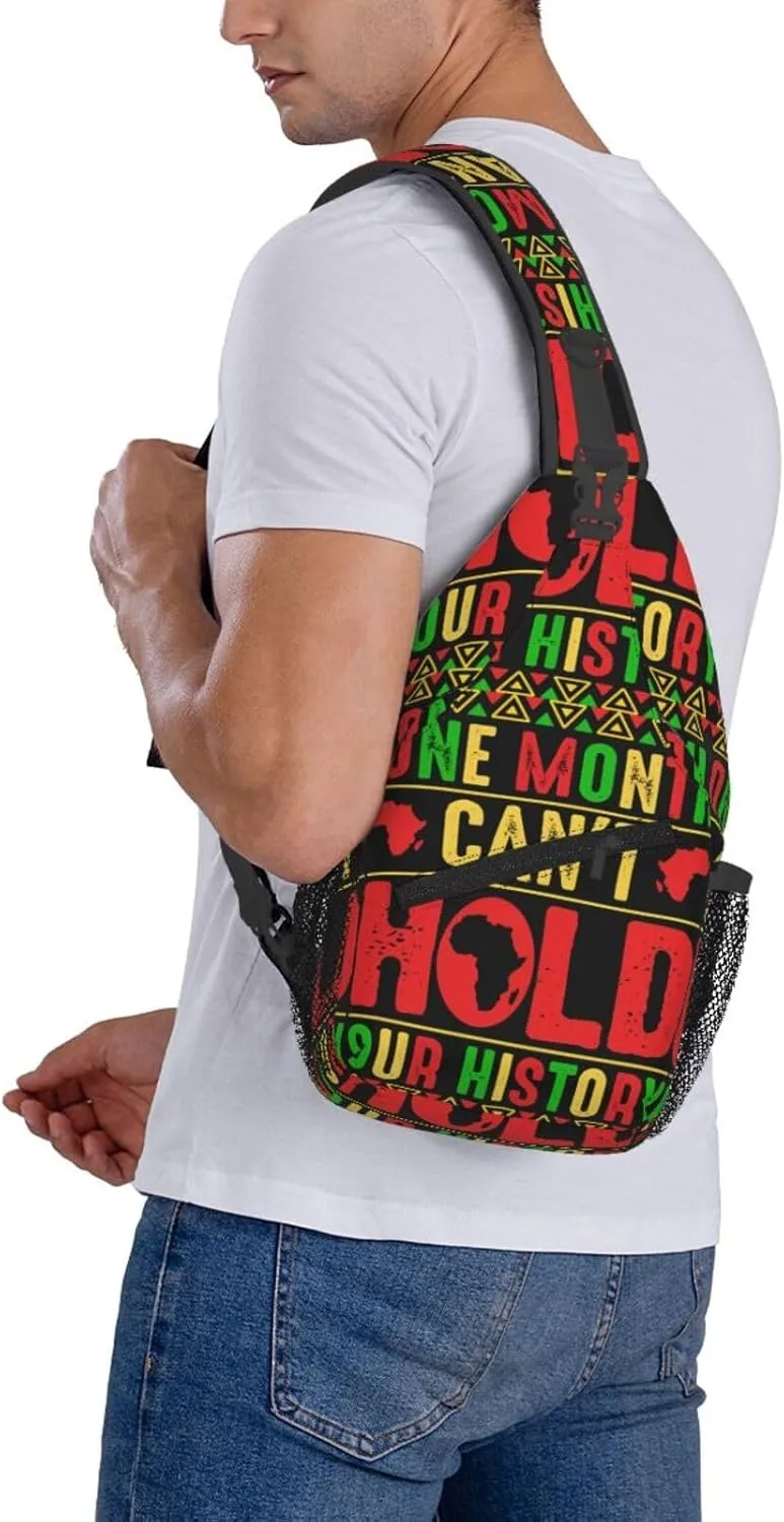 Black History Month Sling Bag Adjustable Crossbody Bag Casual Chest Bags Travel Shoulder Backpack For Women Men