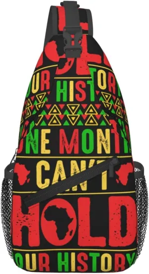 Black History Month Sling Bag Adjustable Crossbody Bag Casual Chest Bags Travel Shoulder Backpack For Women Men