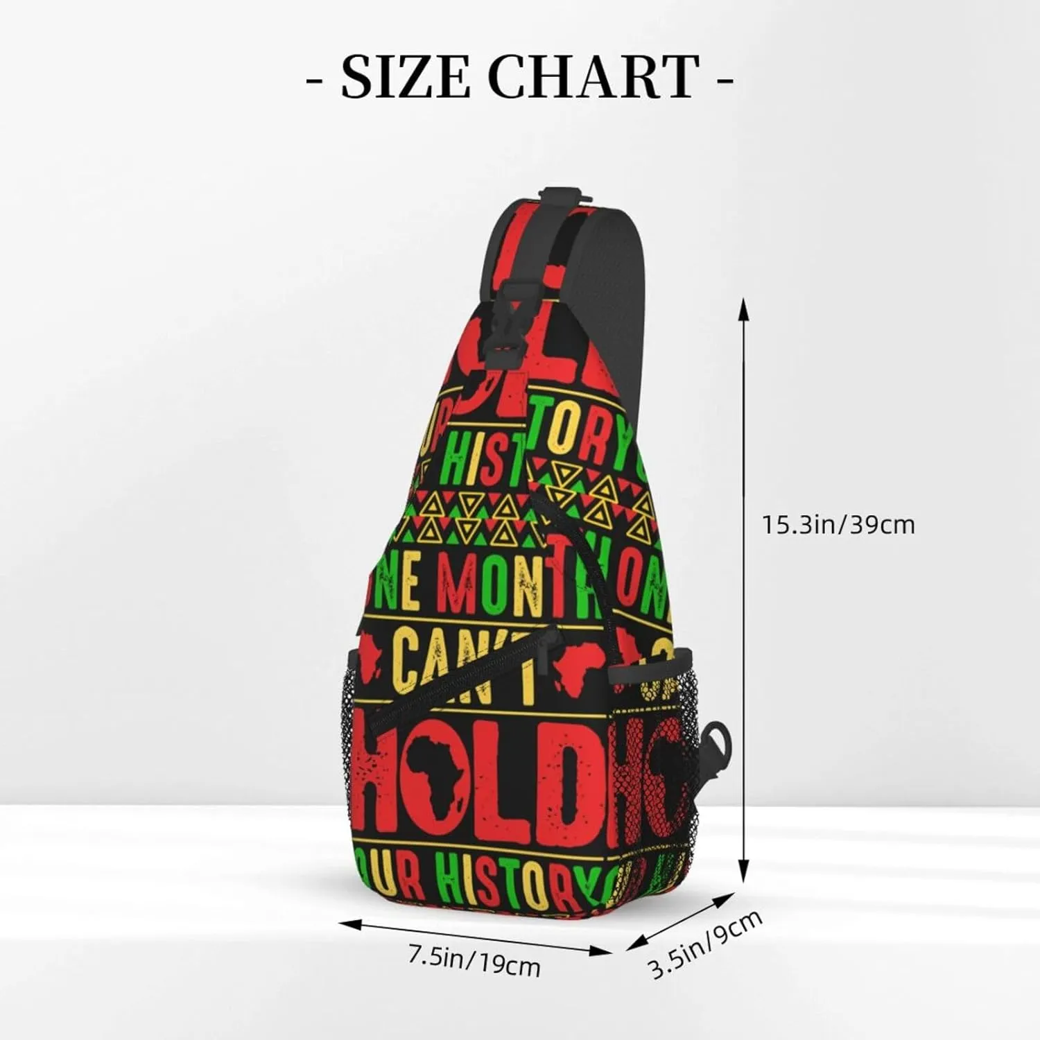 Black History Month Sling Bag Adjustable Crossbody Bag Casual Chest Bags Travel Shoulder Backpack For Women Men