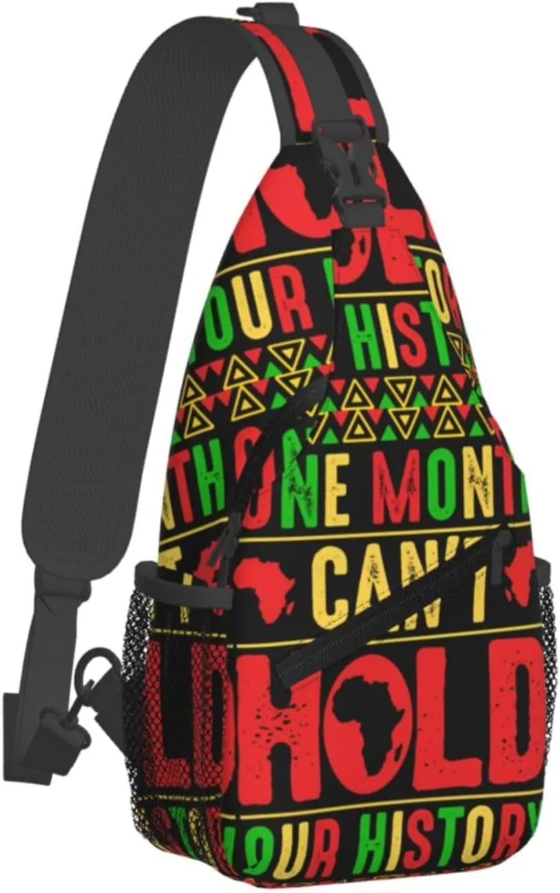 Black History Month Sling Bag Adjustable Crossbody Bag Casual Chest Bags Travel Shoulder Backpack For Women Men