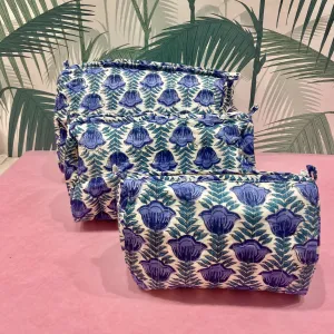 Blue & Green Floral Washbag