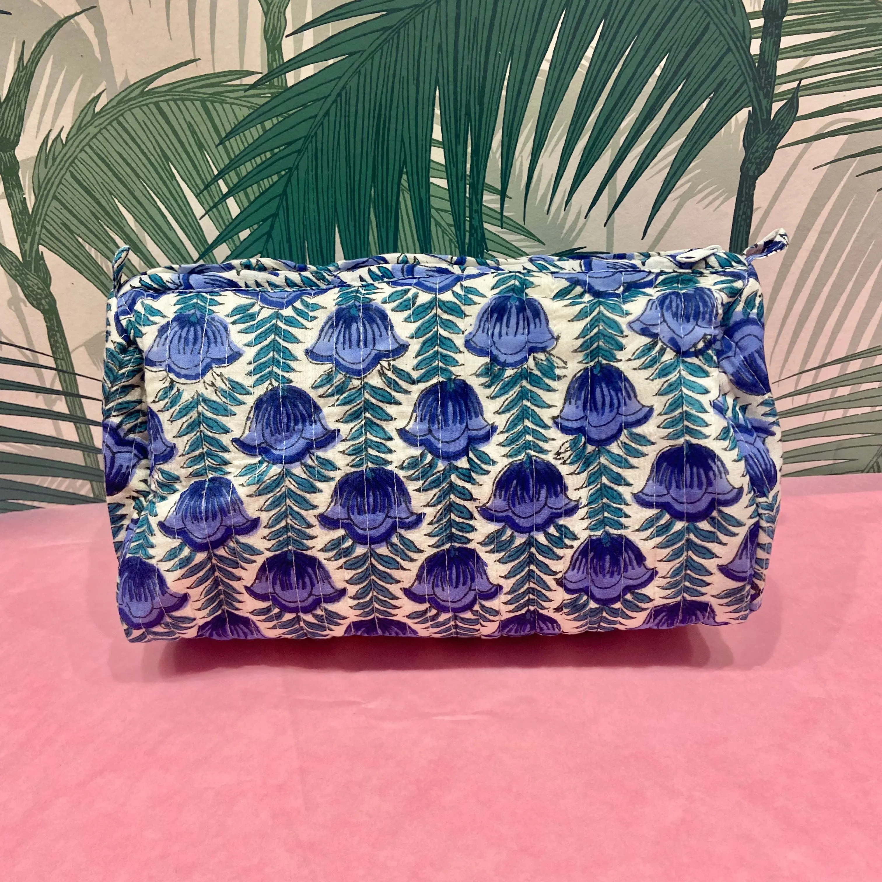 Blue & Green Floral Washbag