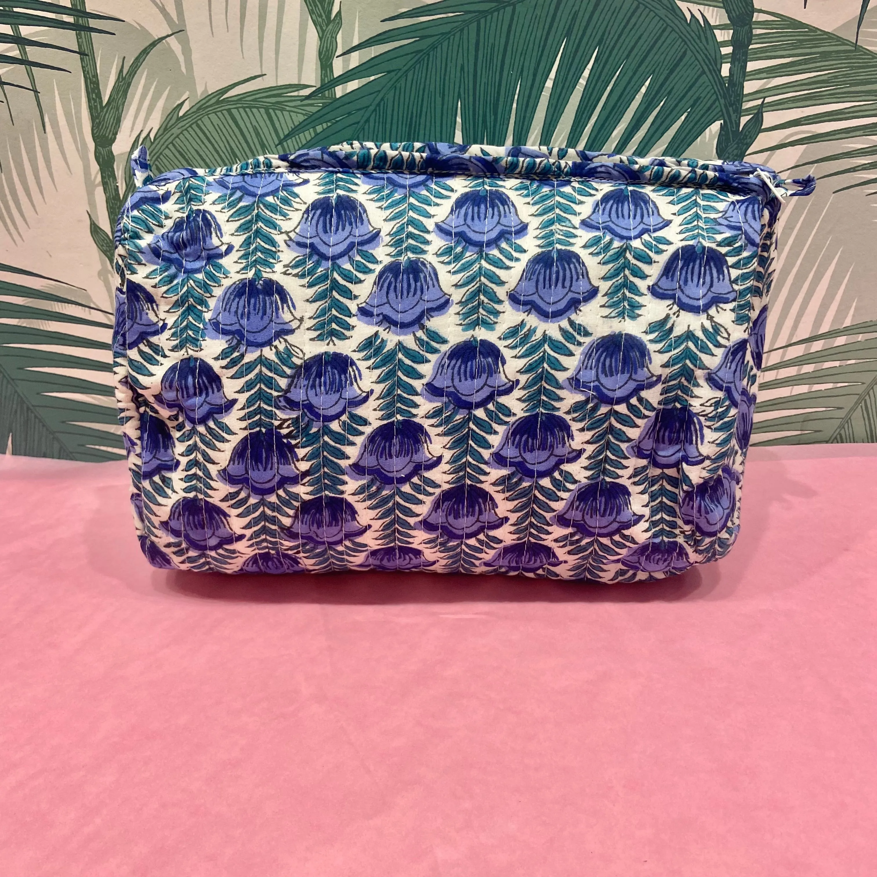 Blue & Green Floral Washbag