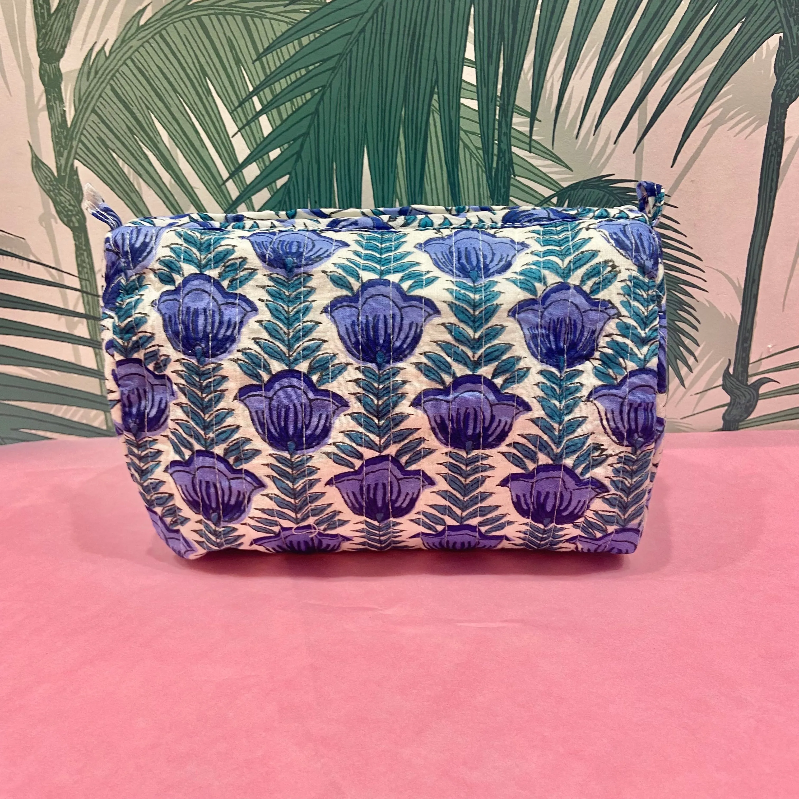 Blue & Green Floral Washbag