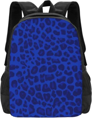 Blue Leopard Print Lightweight Packable Backpack Travel Casual Hiking Daypack Foldable Backpack For Men Women