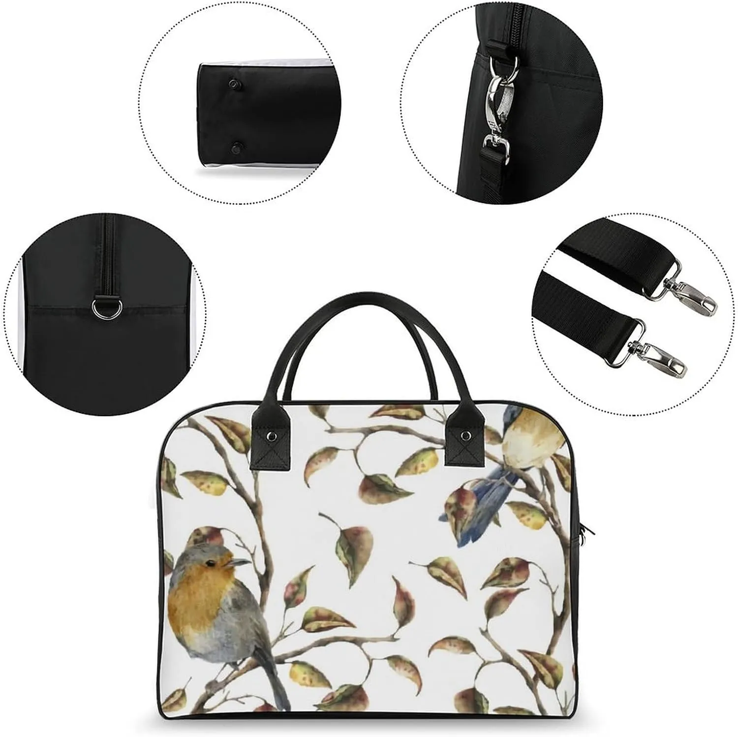 Blue Quaker Parrots Fashionable Large Capacity Travel Handbag Unisex