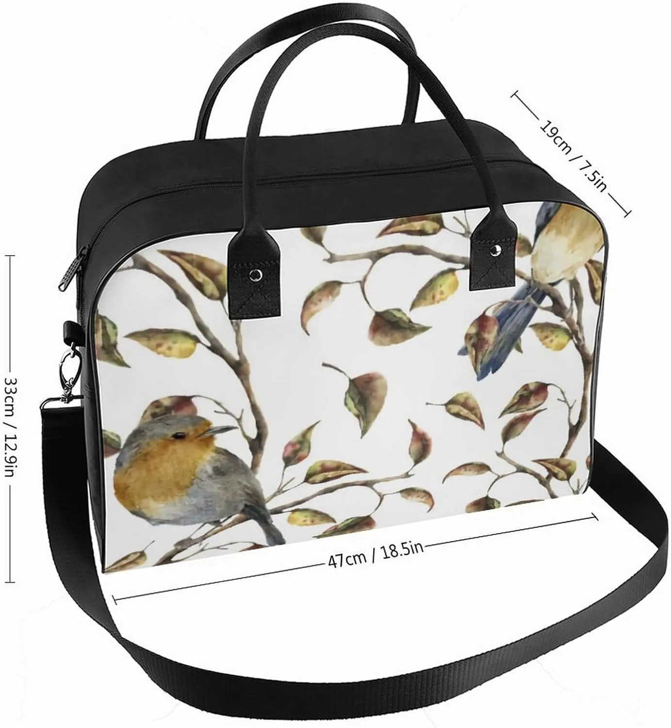 Blue Quaker Parrots Fashionable Large Capacity Travel Handbag Unisex