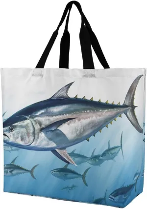 Bluefin Tuna Thunnus Crossbody Bag Women's Fashion Tote Bag Shoulder Tote Bag Versatile Travel Shoulder Bag Fitness Tote Bag for Fitness Trips Out