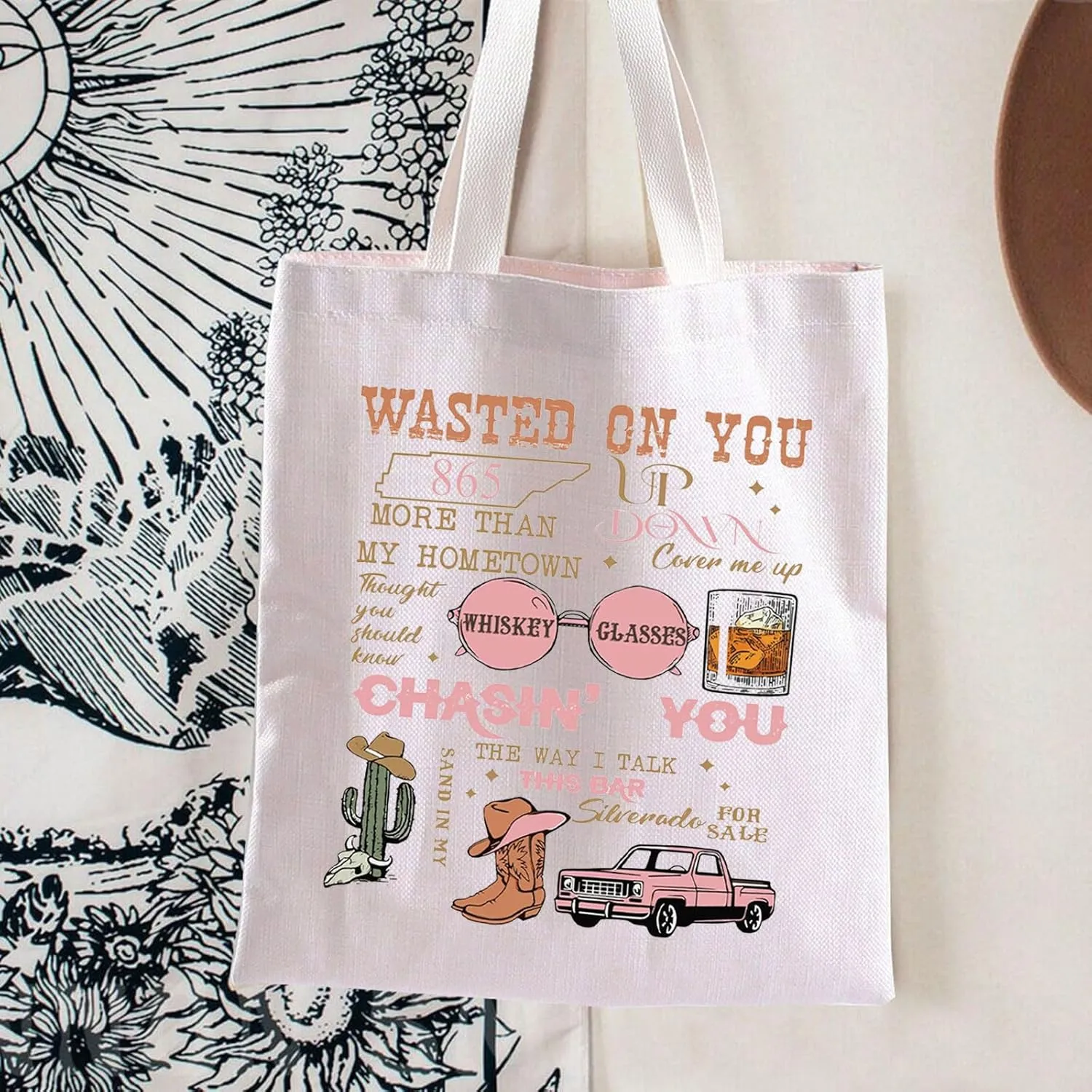 BLUPARK Singer Inspired Tote Westerns gift Western Country Music Shoulder Bag Western Bullhead Tote Singer Merch Singer Gift