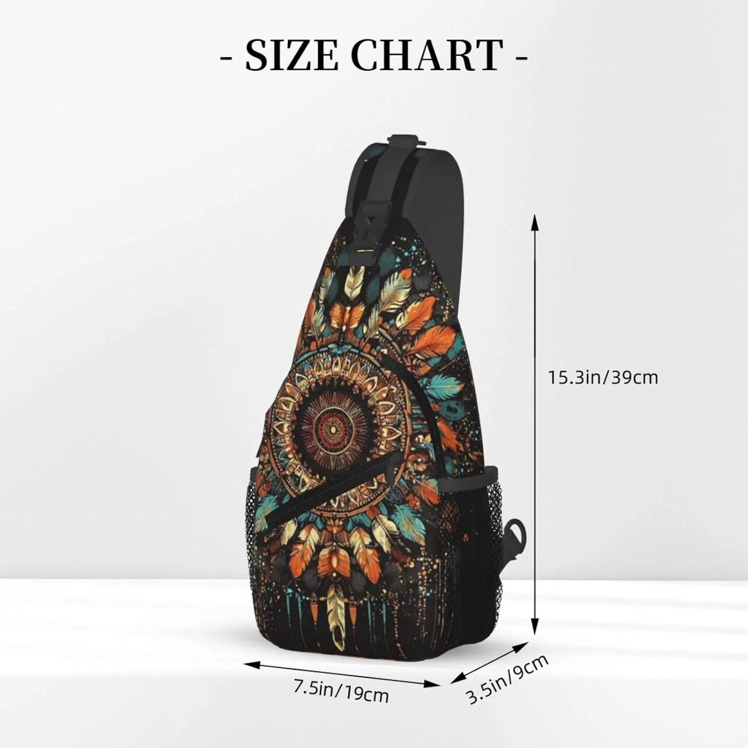 Bohemian Style Crossbody Bag Fitness Sports Travel Hiking Backpack National Culture Chest Bag Shoulder Bag for Women and Men