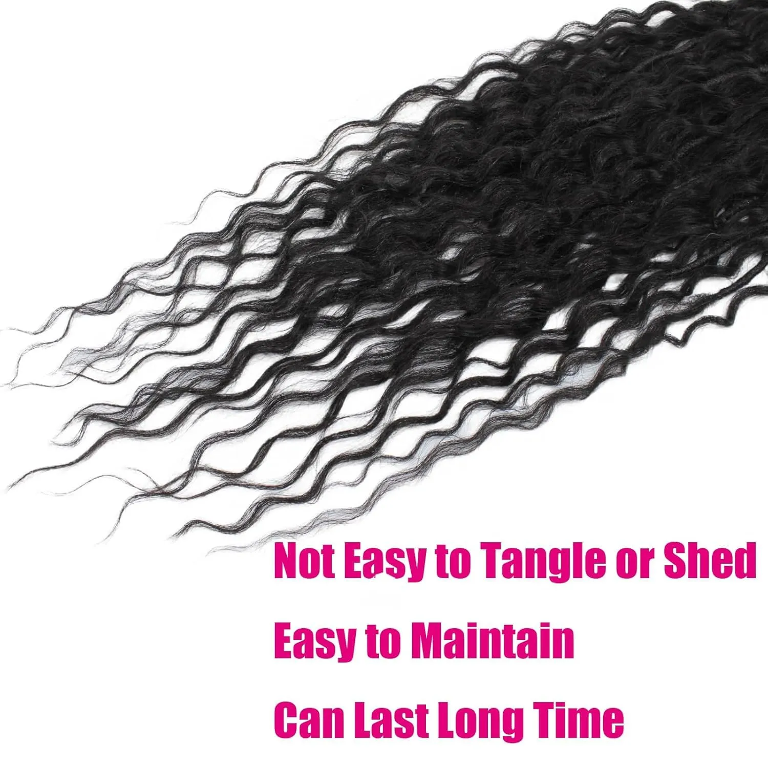 Boho Faux Locs With Curly Pure Protein Fiber Close to Human Hair Curls 24 Inch Pre-Looped Crochet Goddess Faux Locs Bohemian Loc Crochet Hair For Women(24Inch 1B)