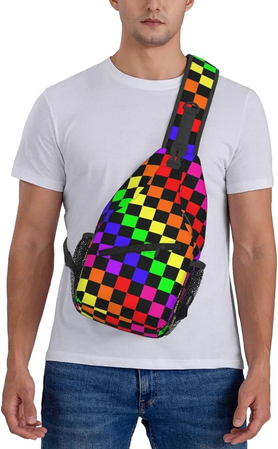 Boho Mandala Abstract Flower Sling Bag Adjustable Crossbody Bag Casual Chest Bags Travel Shoulder Backpack
