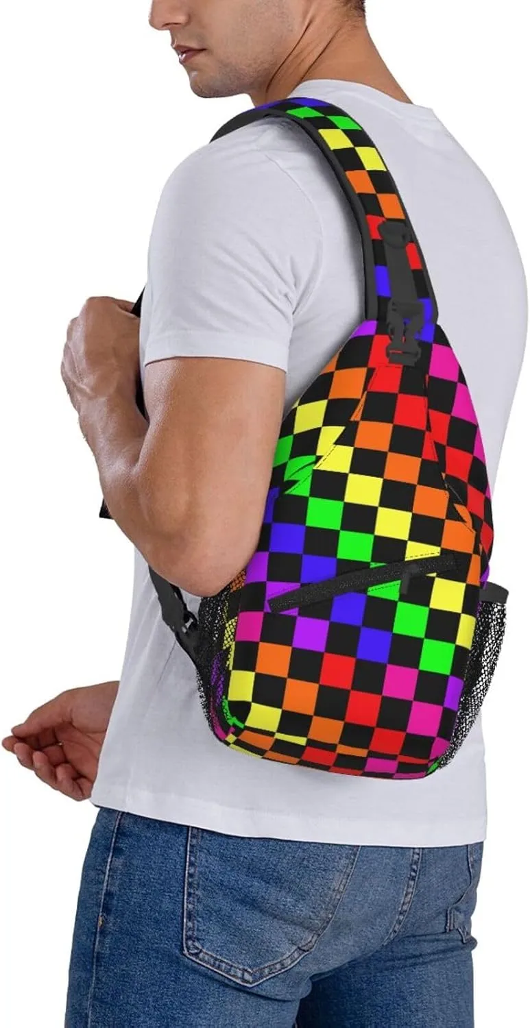 Boho Mandala Abstract Flower Sling Bag Adjustable Crossbody Bag Casual Chest Bags Travel Shoulder Backpack