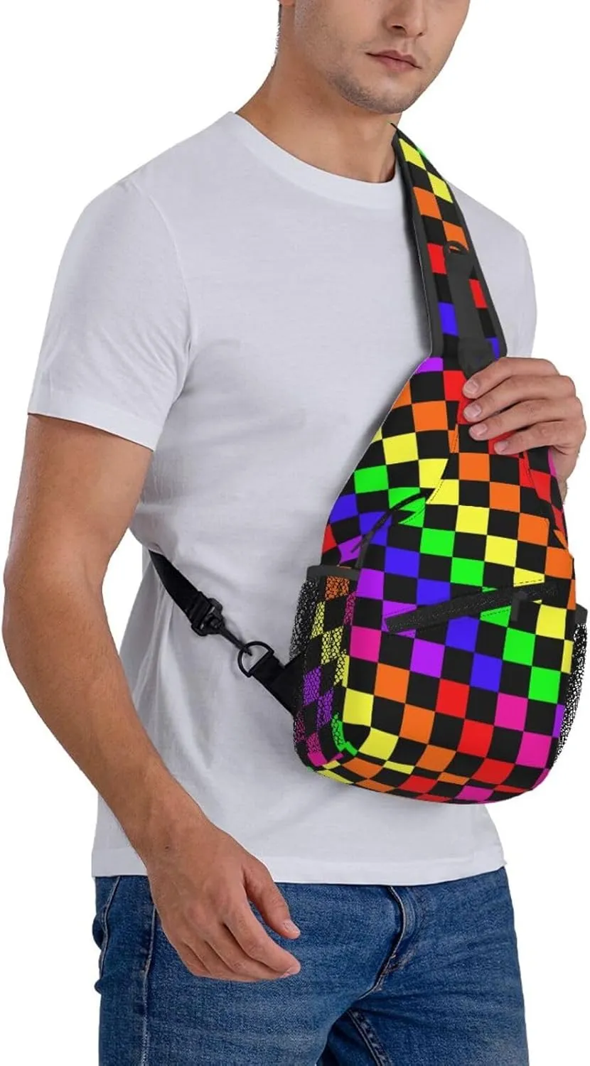 Boho Mandala Abstract Flower Sling Bag Adjustable Crossbody Bag Casual Chest Bags Travel Shoulder Backpack