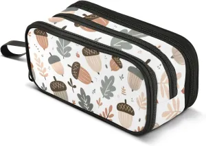 Bolaz Forest Acorn Gender Neutral Pencil Case Large Capacity Pen Bag with Compartment Students Stationery Organizer Pencil Pouch Marker Case for School Office Work