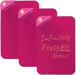 Boogie Board VersaNotes Expansion Pack, Ruby Pink - Reusable Dry-Erase Sticky Note Alternative 3-Pack for Home and Office, 4x6 Writing Surface with Instant Erase (VersaPen Stylus Not Included)