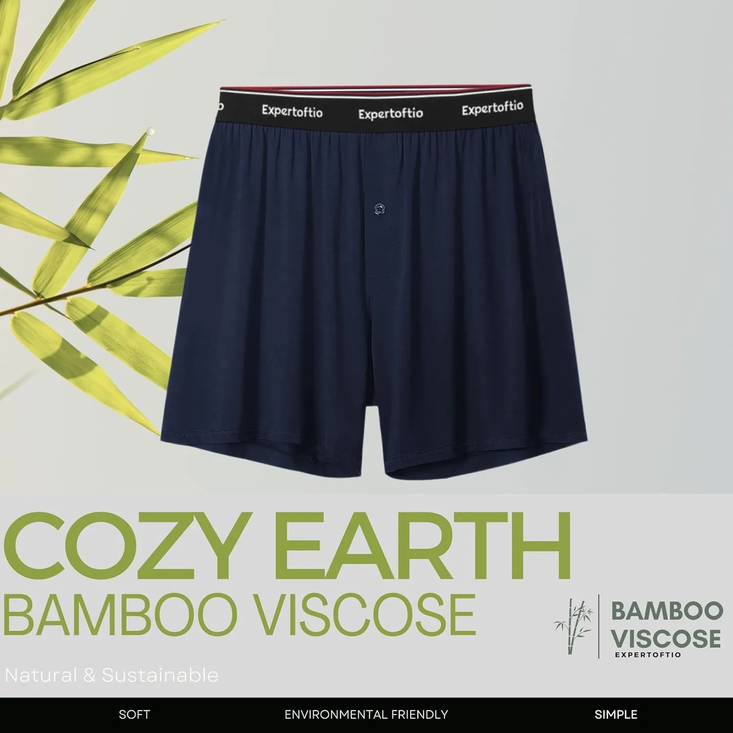 Boxers for Men Viscose from Bamboo Men's Underwear Boxer Shorts Breathable Mens Boxer, Loose Fit, Knit Pack