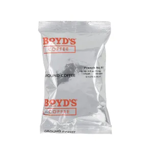 Boyd's Coffee Ground Coffee, French No. 6, Dark Roast , 2.5-Ounce Portion Packs (Pack of 50)