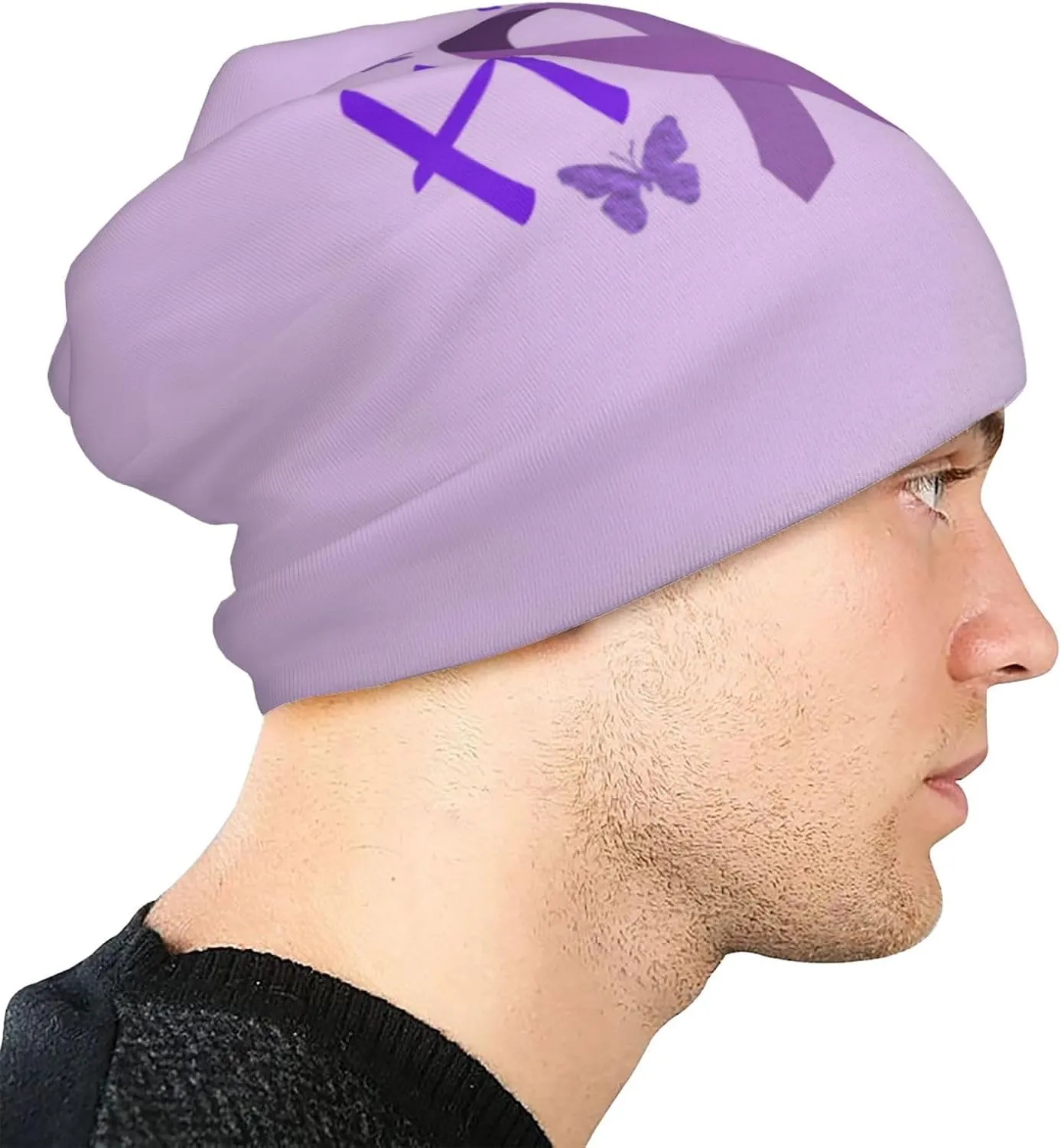 Breast Cancer Awareness Multifunction Beanie Hat for Men Women Fashion Scarf Soft Stretch Skull Cap