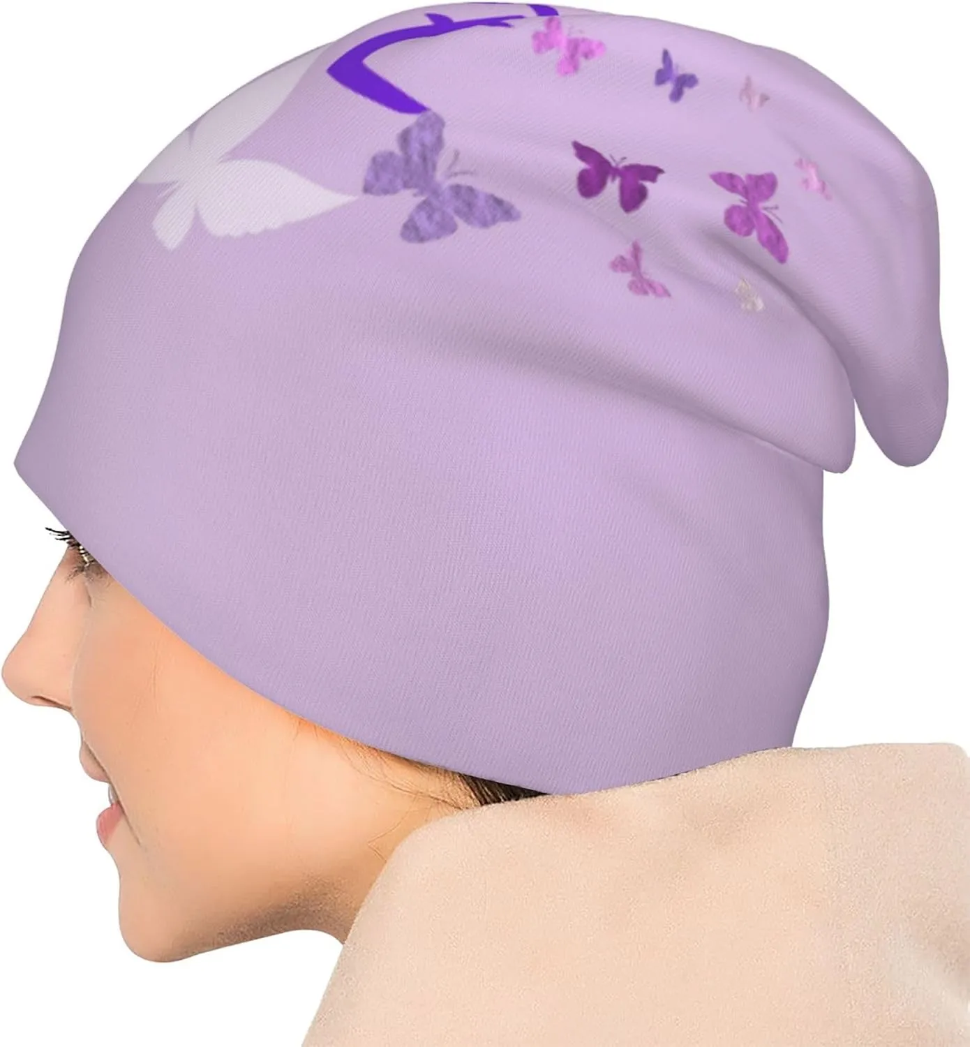 Breast Cancer Awareness Multifunction Beanie Hat for Men Women Fashion Scarf Soft Stretch Skull Cap