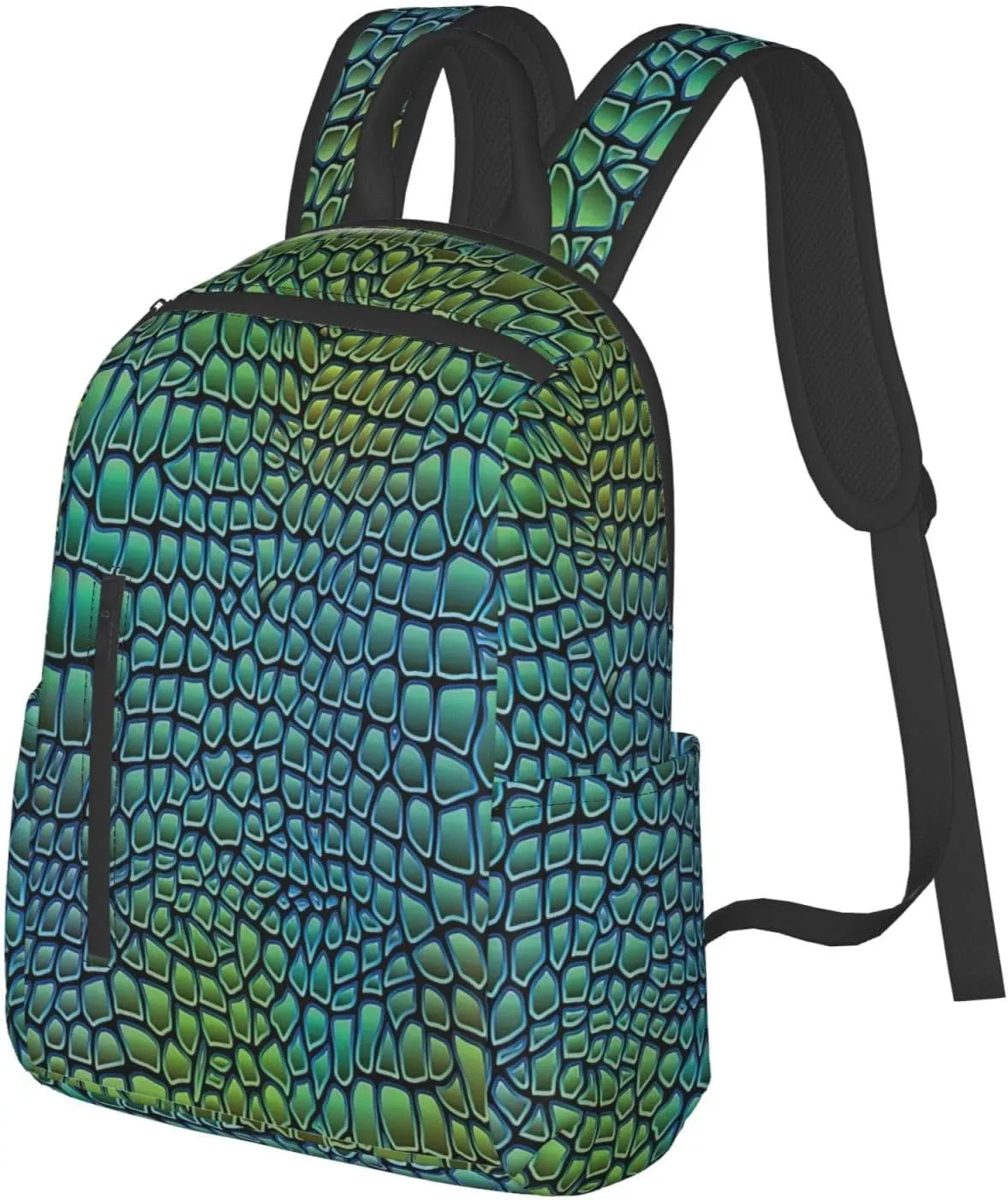 BREAUX Alligator Skin Print Simple And Lightweight Leisure Backpack, Men'S And Women'S Fashionable Travel Backpack