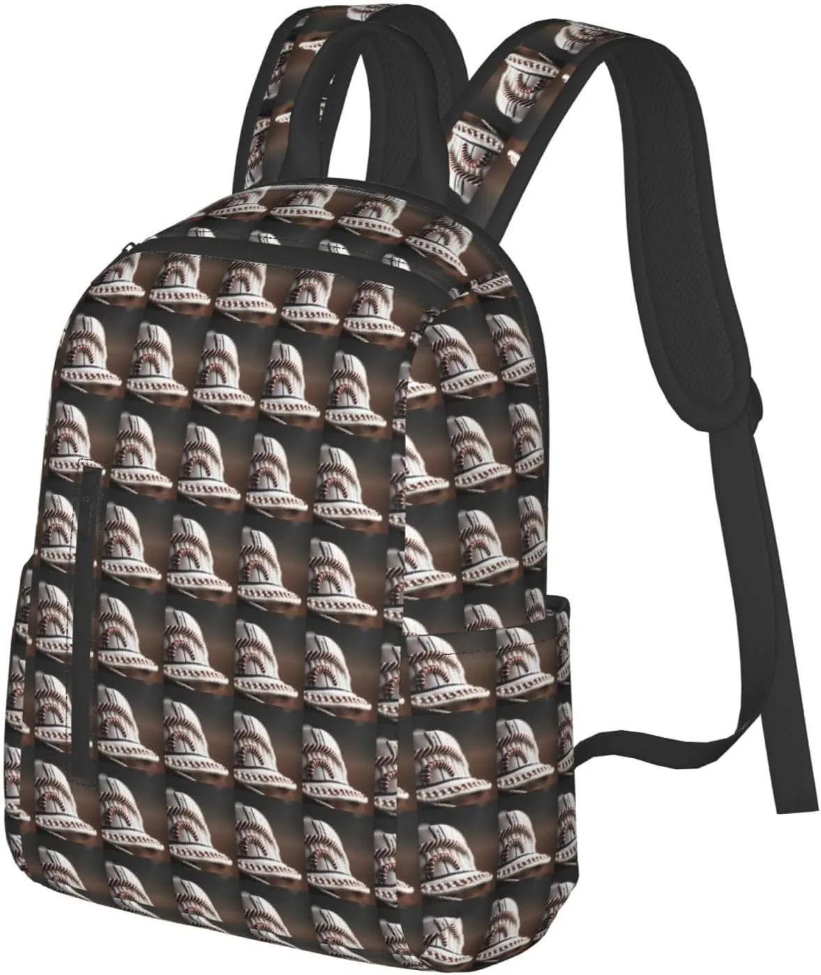 BREAUX Baseball Lace Close Up Print Simple And Lightweight Leisure Backpack, Men'S And Women'S Fashionable Travel Backpack