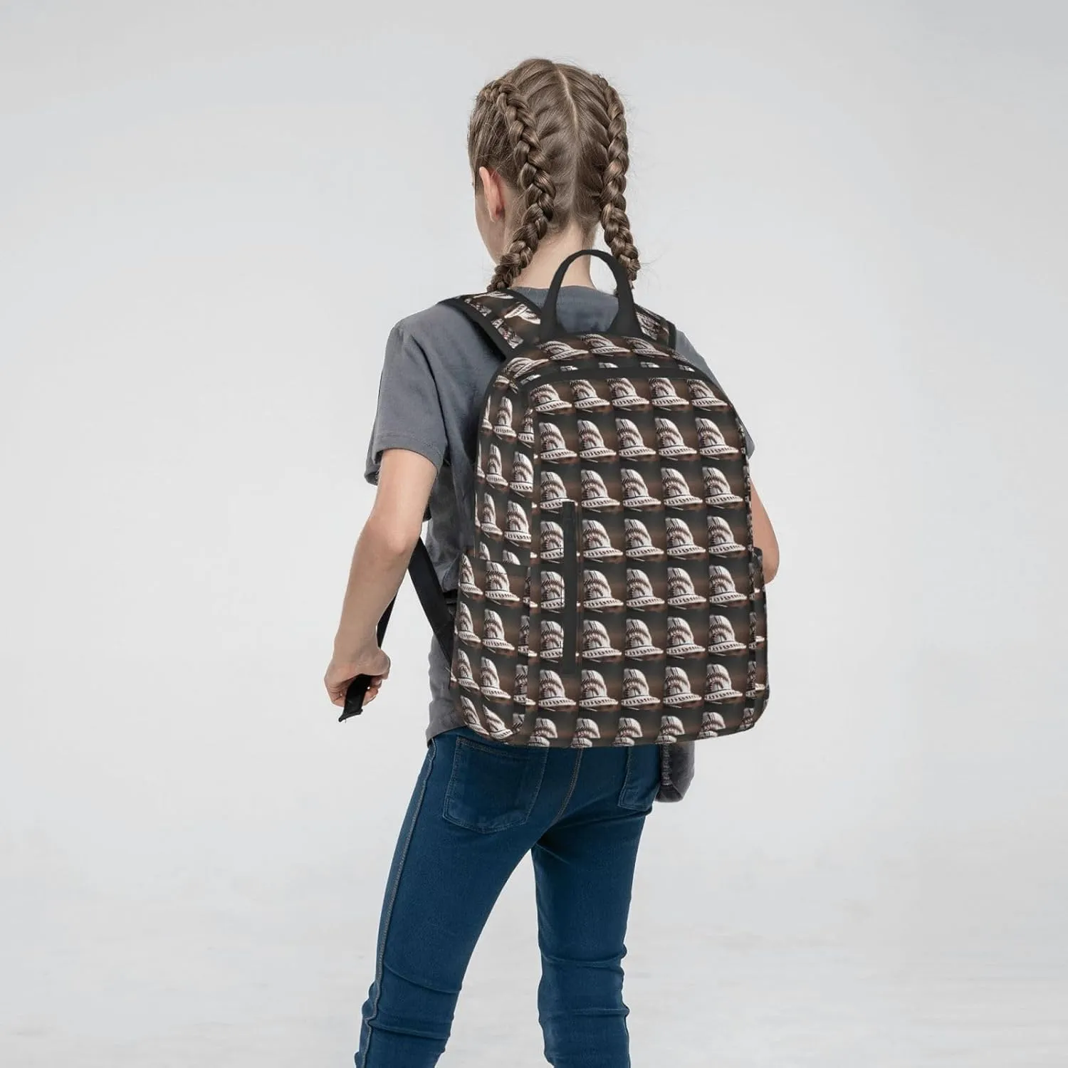BREAUX Baseball Lace Close Up Print Simple And Lightweight Leisure Backpack, Men'S And Women'S Fashionable Travel Backpack