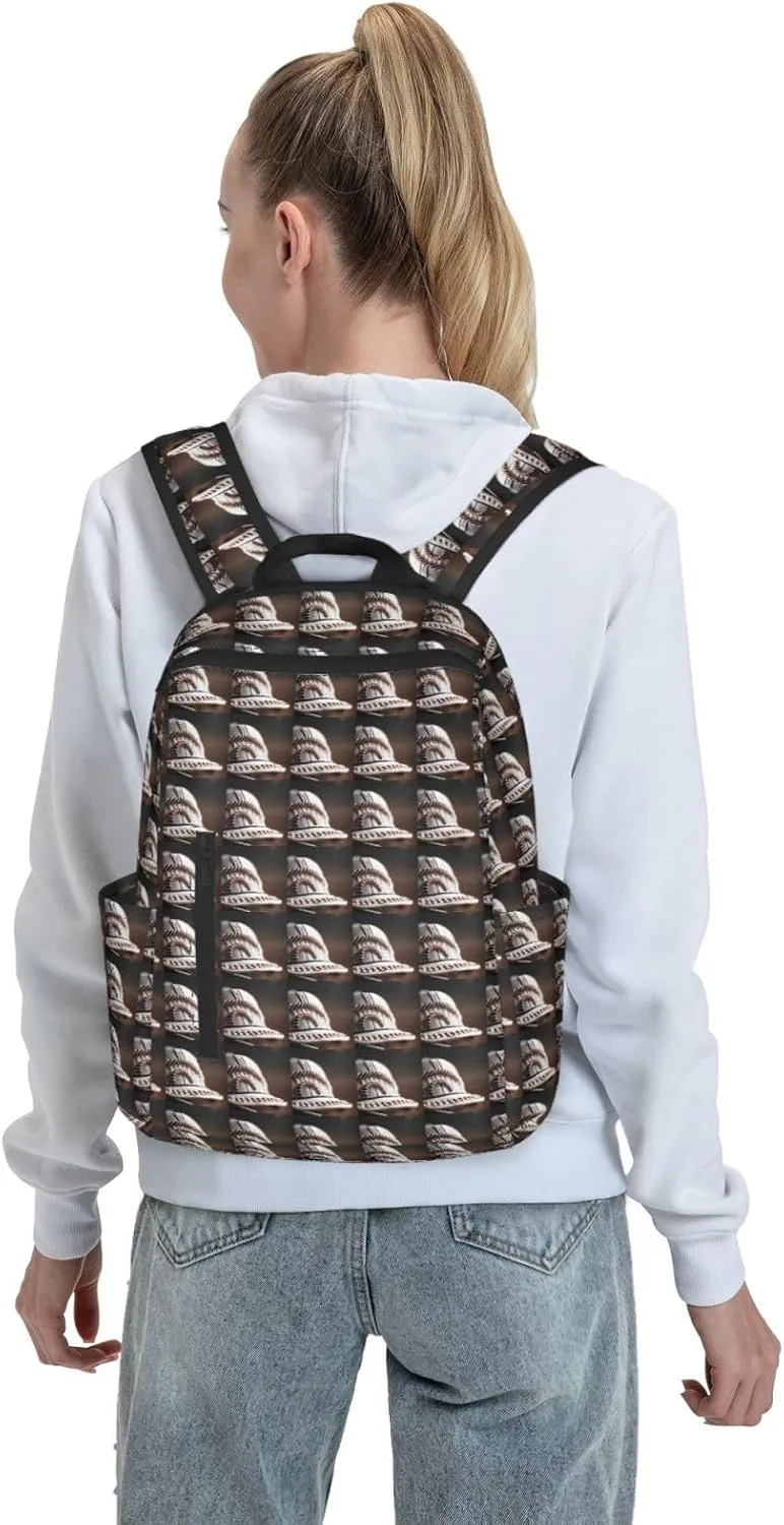 BREAUX Baseball Lace Close Up Print Simple And Lightweight Leisure Backpack, Men'S And Women'S Fashionable Travel Backpack