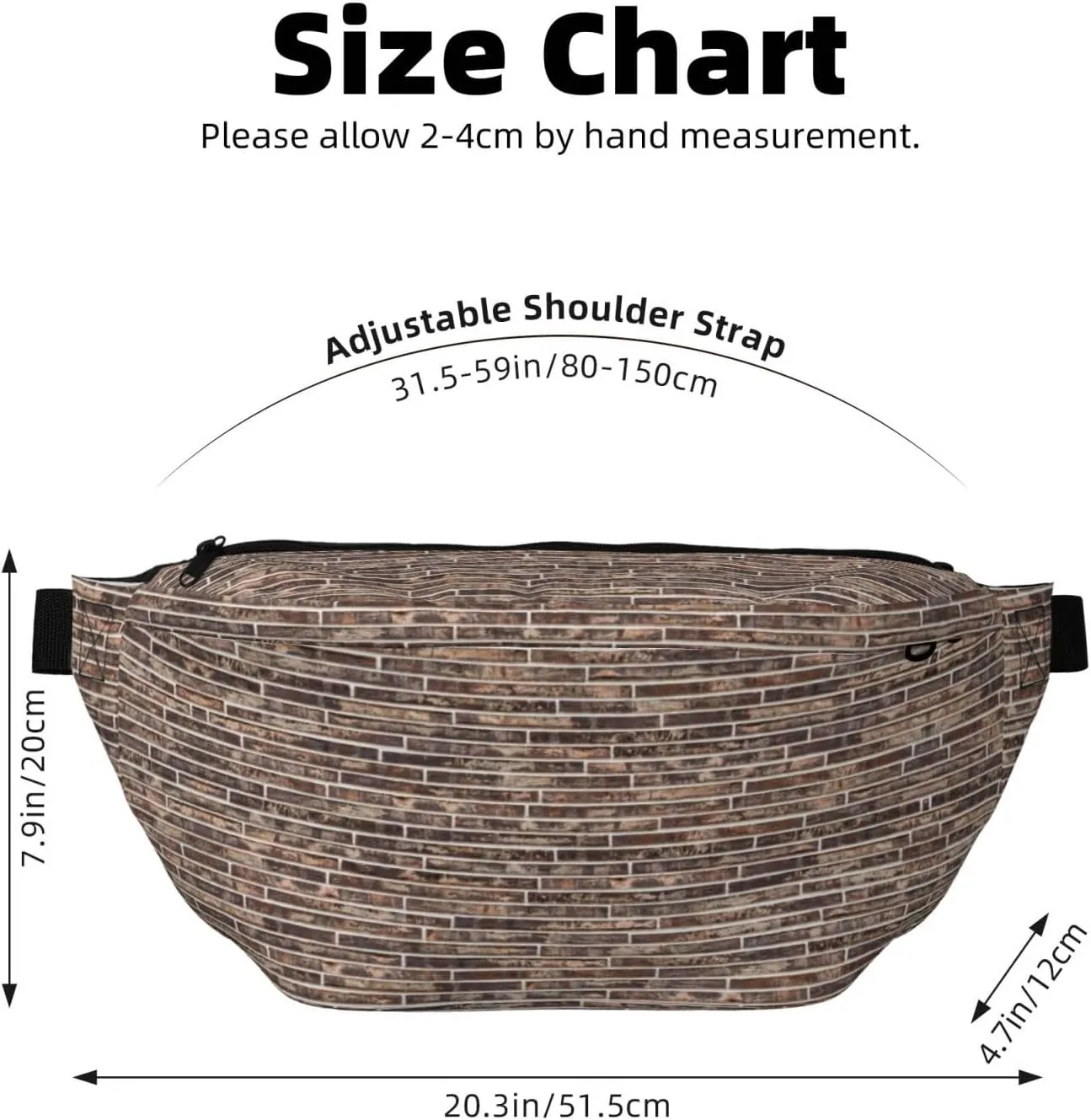 Brick Wall. Multi-Purpose Fanny Pack and Crossbody Bag - High Capacity with Zipper Pockets, Ideal for Men and Women