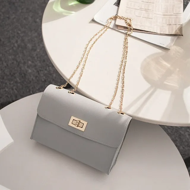 British Fashion Simple Small Square Bag Women's Designer Handbag 2019 High-quality PU Leather Chain Mobile Phone Shoulder bags