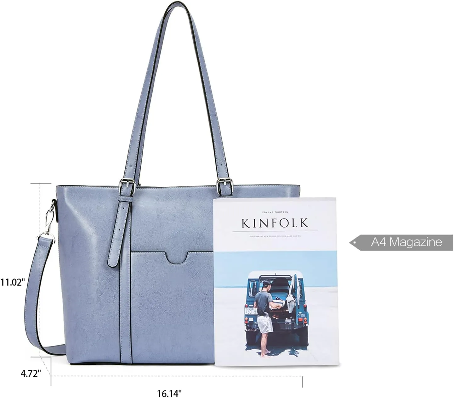 BROMEN Women Briefcase 15.6 inch Laptop Tote Bag Vintage Leather Handbags Shoulder Work Purses