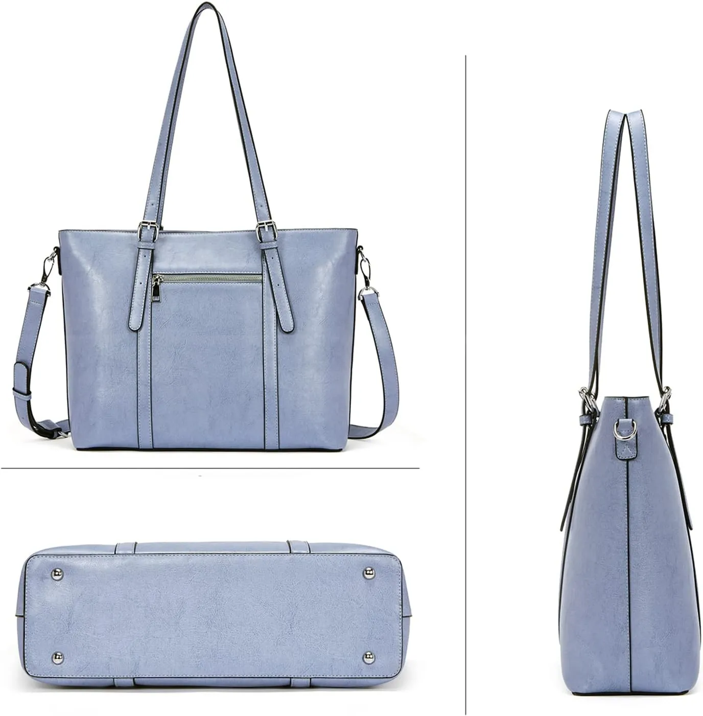 BROMEN Women Briefcase 15.6 inch Laptop Tote Bag Vintage Leather Handbags Shoulder Work Purses