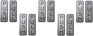 Brushed 304 Grade Stainless Steel Premium Push/Pull Set Door Vertical Sign 5 x 1.5 inch Stylish (Pack of 5)