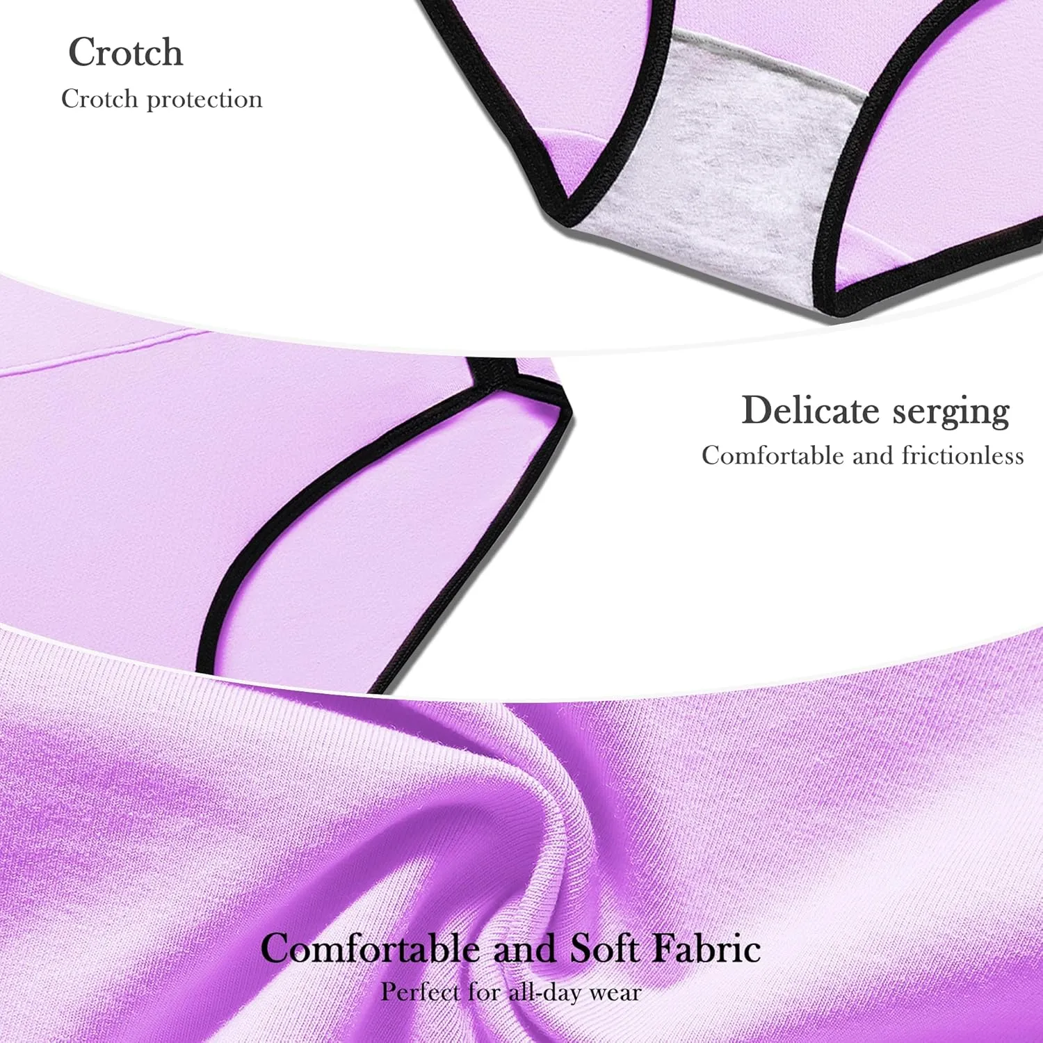 CAILECOTTON Womens Underwear Cotton Briefs for Women Plus Size Panties for Women Pack 2/5