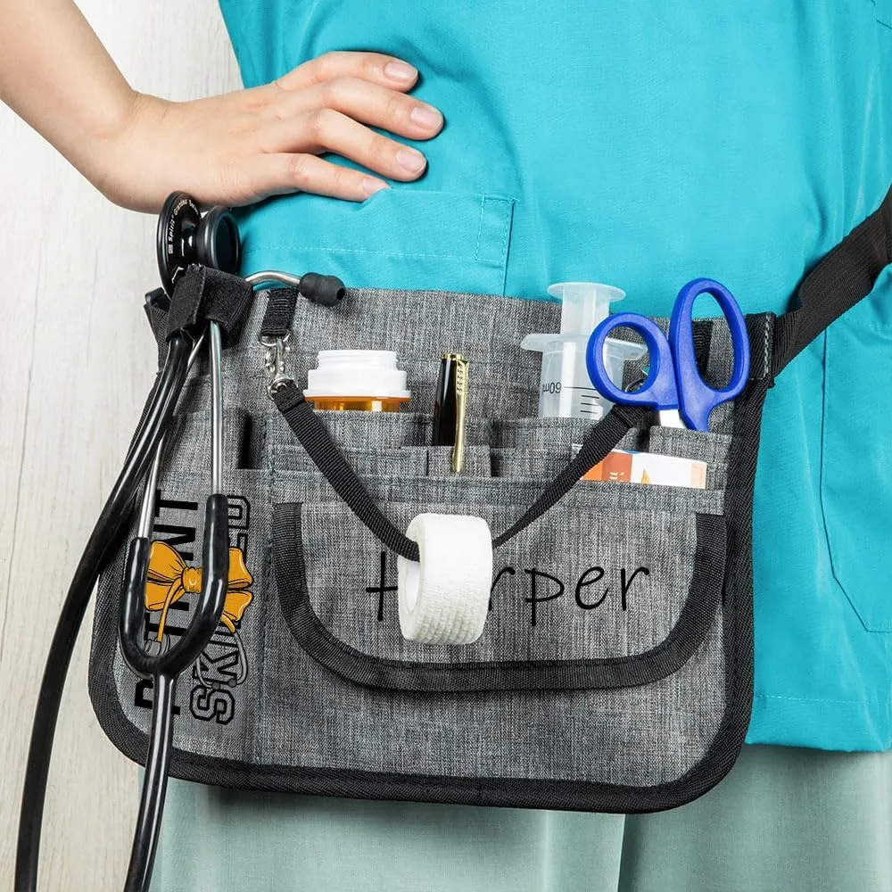 callie Personalized Nurse Fanny Pack for Women Men, Custom Nursing Work Pouch Gear Pocket Waist Bag with Stethoscopes Tape Holder, Gifts for Medical Staff
