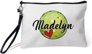 callie Personalized Sport Cosmetic Bag with Name, Custom Canvas Travel Makeup Bags for Purse, Volleyball Baseball Football Gifts for Women, Girls, Sport Lovers, 1 Pack