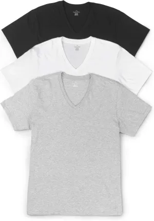 Calvin Klein Men's Short Cotton Multipack V Neck T-Shirts