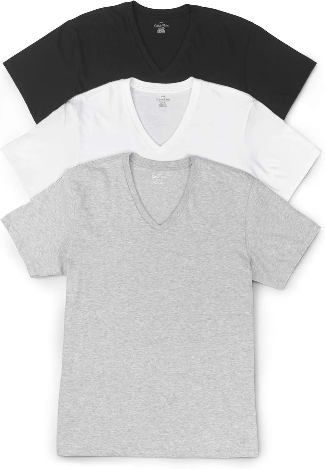Calvin Klein Men's Short Cotton Multipack V Neck T-Shirts