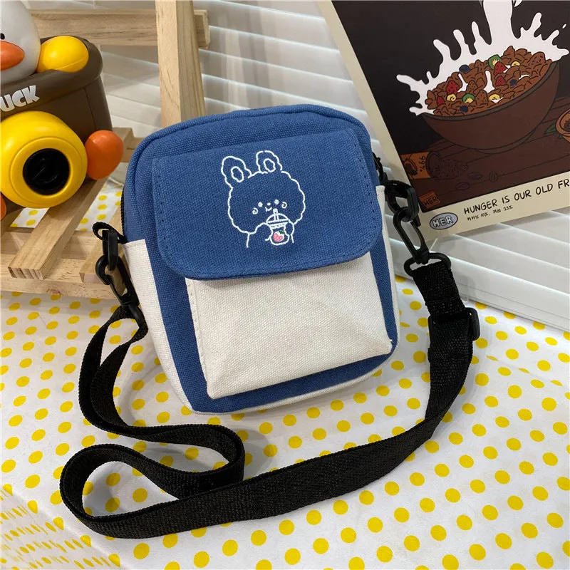 Canvas Female Summer Korean Style Cute Crossbody Bags