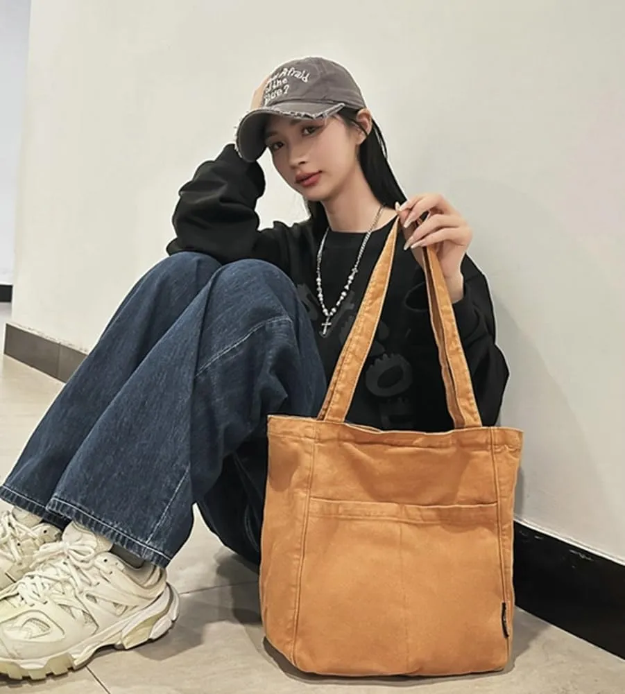 Canvas Shoulder Bags for Women Large Tote Bag with Zipper Top-handle Multi-pockets Purses Work Travel Shopping