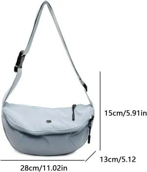 Canvas Trendy Crossbody Bag Large Capacity Simple Sling Bag Solid Color Casual Satchel Bag Ladies Commute Work Date