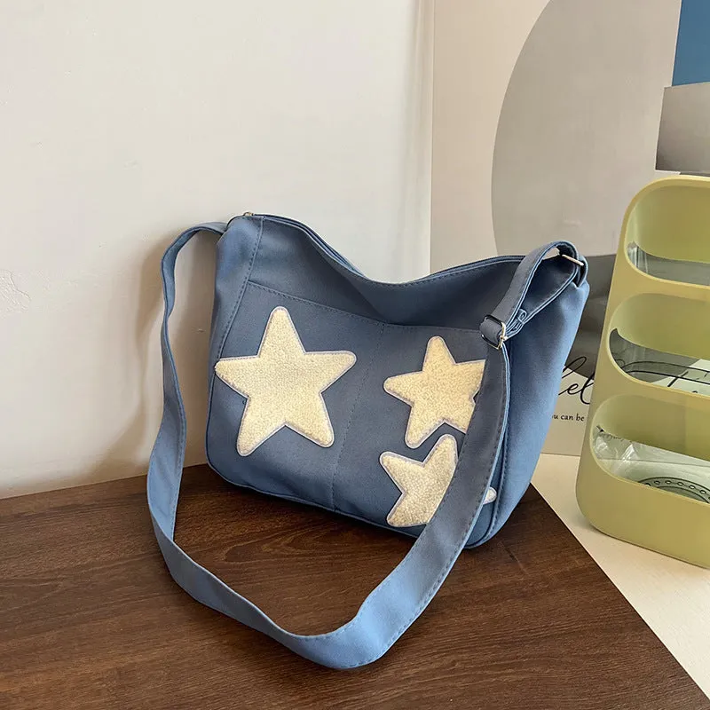 Capacity Canvas Korean Style Fashion Pentagram Crossbody Bags