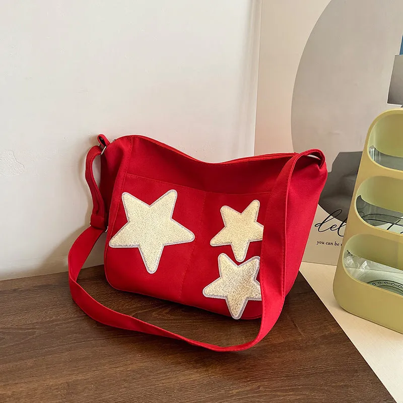 Capacity Canvas Korean Style Fashion Pentagram Crossbody Bags