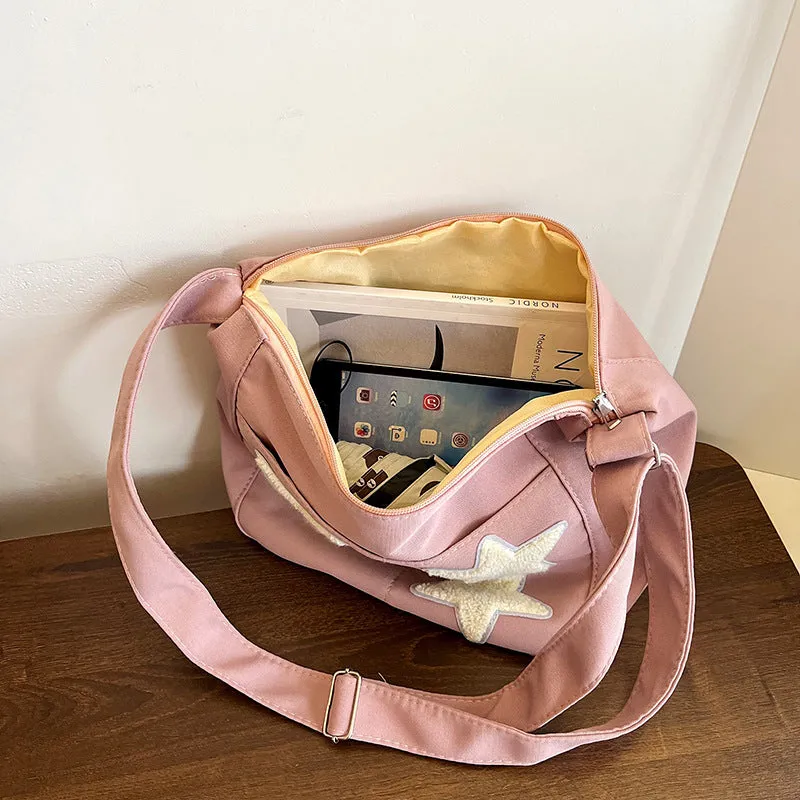 Capacity Canvas Korean Style Fashion Pentagram Crossbody Bags