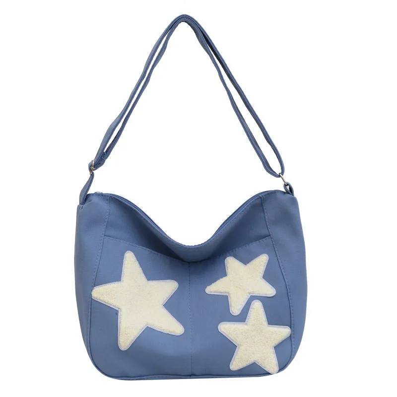 Capacity Canvas Korean Style Fashion Pentagram Crossbody Bags